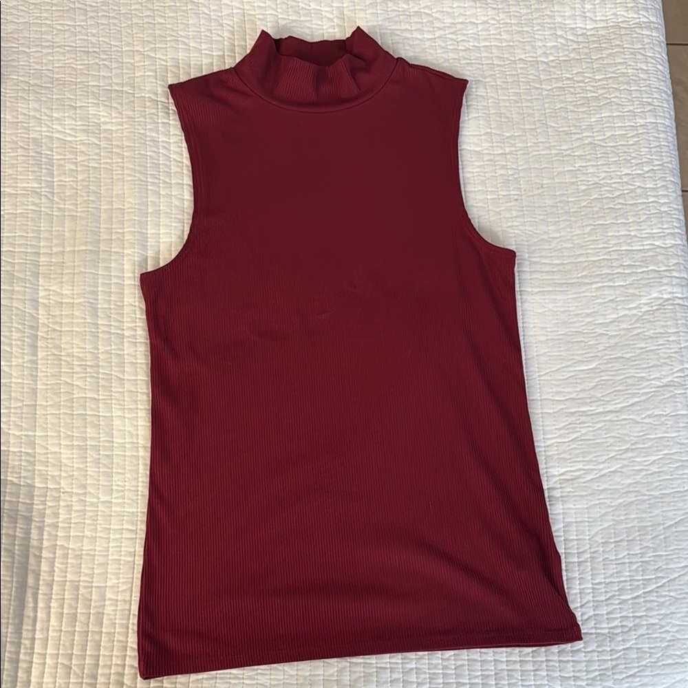 Sleeveless Burgundy Top
